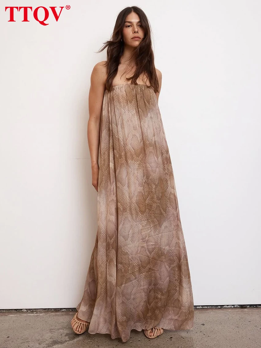TTQV Summer Loose Print Women's Dress 2026 Sexy Strapless Sleeveless Maxi Dresses Lady Elegant Classic Female Dress Streetwear
TTQV Summer Loose Print Women's Dress 2026 Sexy Strapless Sleeveless Maxi Dresses Lady Elegant Classic Female Dress Streetwear
