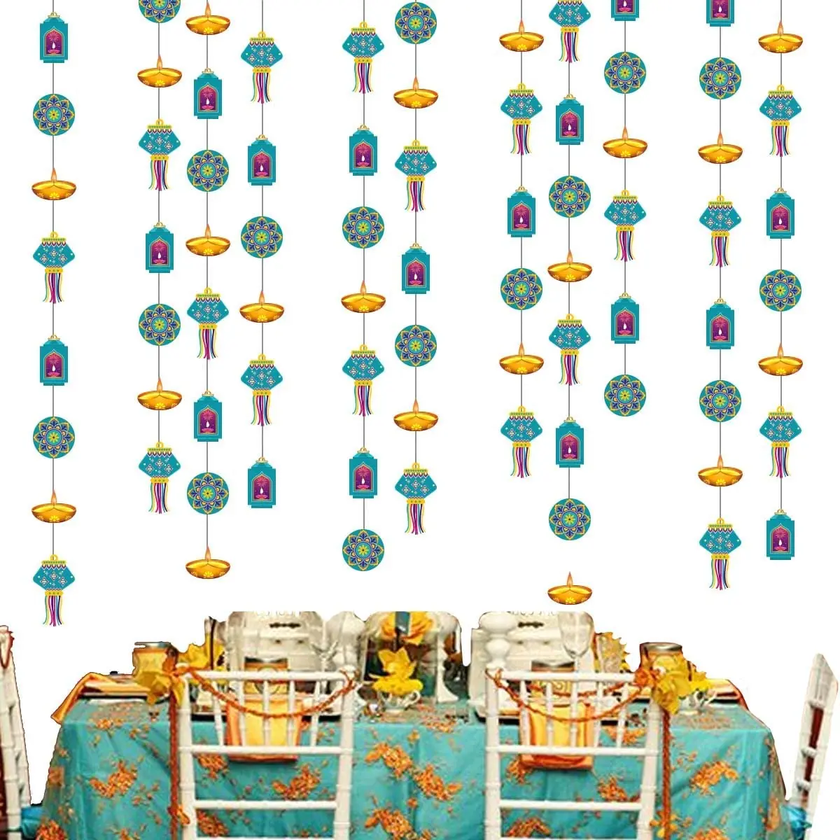 Funmemoir 8pcs Happy Diwali Garland Party Decorations Deepavali Hanging Streamer for Hindu Festival of Lights Home Wall Decor
Funmemoir 8pcs Happy Diwali Garland Party Decorations Deepavali Hanging Streamer for Hindu Festival of Lights Home Wall Decor
