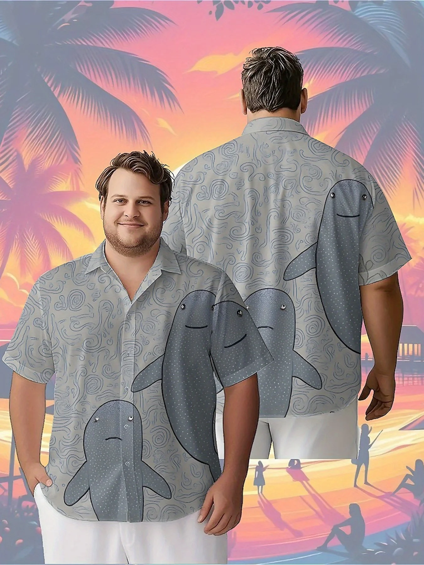 Men's Plus Size Hawaiian Shirts Blue Whale and Vortex Pattern,Unisex Baggy Aloha Shirts,summer Alternative Clothing
Men's Plus Size Hawaiian Shirts Blue Whale and Vortex Pattern,Unisex Baggy Aloha Shirts,summer Alternative Clothing