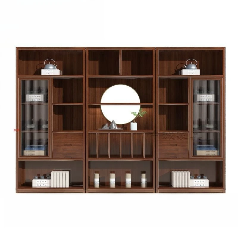 New Chinese-style office file cabinet, solid wood tea locker, Zen display Bogu rack floor-to-ceiling display
New Chinese-style office file cabinet, solid wood tea locker, Zen display Bogu rack floor-to-ceiling display