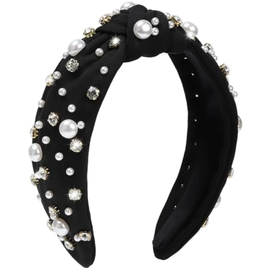 Pearl Knotted Headband, Women Rhinestone Embellished Hairband Elegant Wide Top Knot Bride Headbands Headpieces Party Fashion El
Pearl Knotted Headband, Women Rhinestone Embellished Hairband Elegant Wide Top Knot Bride Headbands Headpieces Party Fashion El