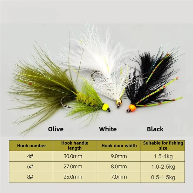 AA05 6Pcs Metal Bead Olive Streamers Metal Bead Olive Streamers For Salmon For Trout, Salmon, Pike & Bass
AA05 6Pcs Metal Bead Olive Streamers Metal Bead Olive Streamers For Salmon For Trout, Salmon, Pike & Bass