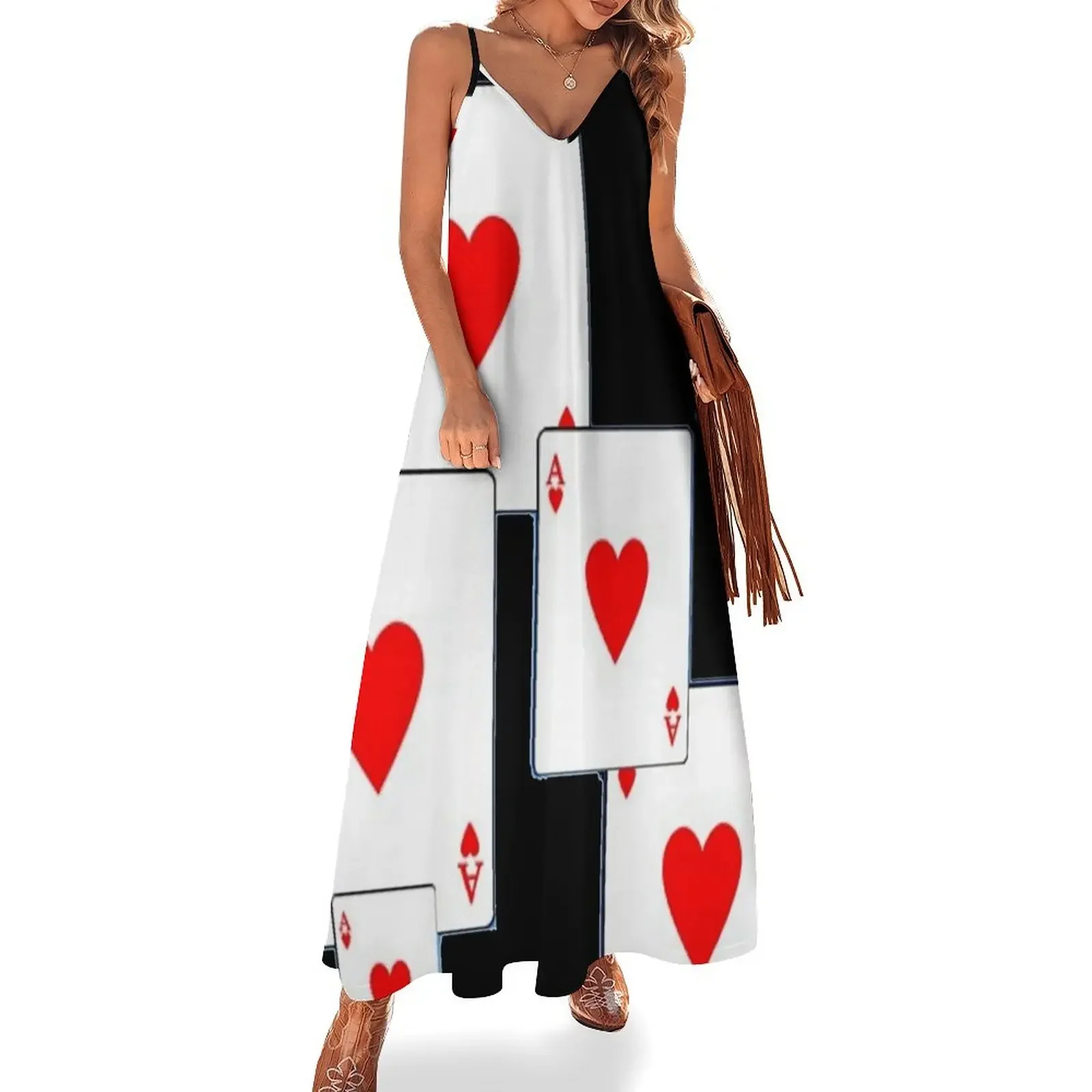 RED HEARTS ACES PLAYING CARDS ON BLACK COLOR Sleeveless Dress Beachwear women's evening dress 2025 Dress
RED HEARTS ACES PLAYING CARDS ON BLACK COLOR Sleeveless Dress Beachwear women's evening dress 2025 Dress