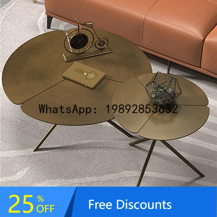 CZ Lotus Leaf Round Coffee Table Balcony Small Apartment Living Room Marble Iron Art Industrial Style Small Coffee Table
CZ Lotus Leaf Round Coffee Table Balcony Small Apartment Living Room Marble Iron Art Industrial Style Small Coffee Table