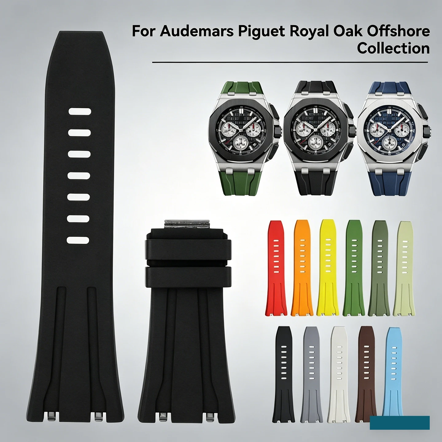 FKM Fluororubber Watchband Fit for AP Audemars Belt For Piguet ROYAL OAK OFFSHORE AP26420 series Watch Strap Bracelet
FKM Fluororubber Watchband Fit for AP Audemars Belt For Piguet ROYAL OAK OFFSHORE AP26420 series Watch Strap Bracelet