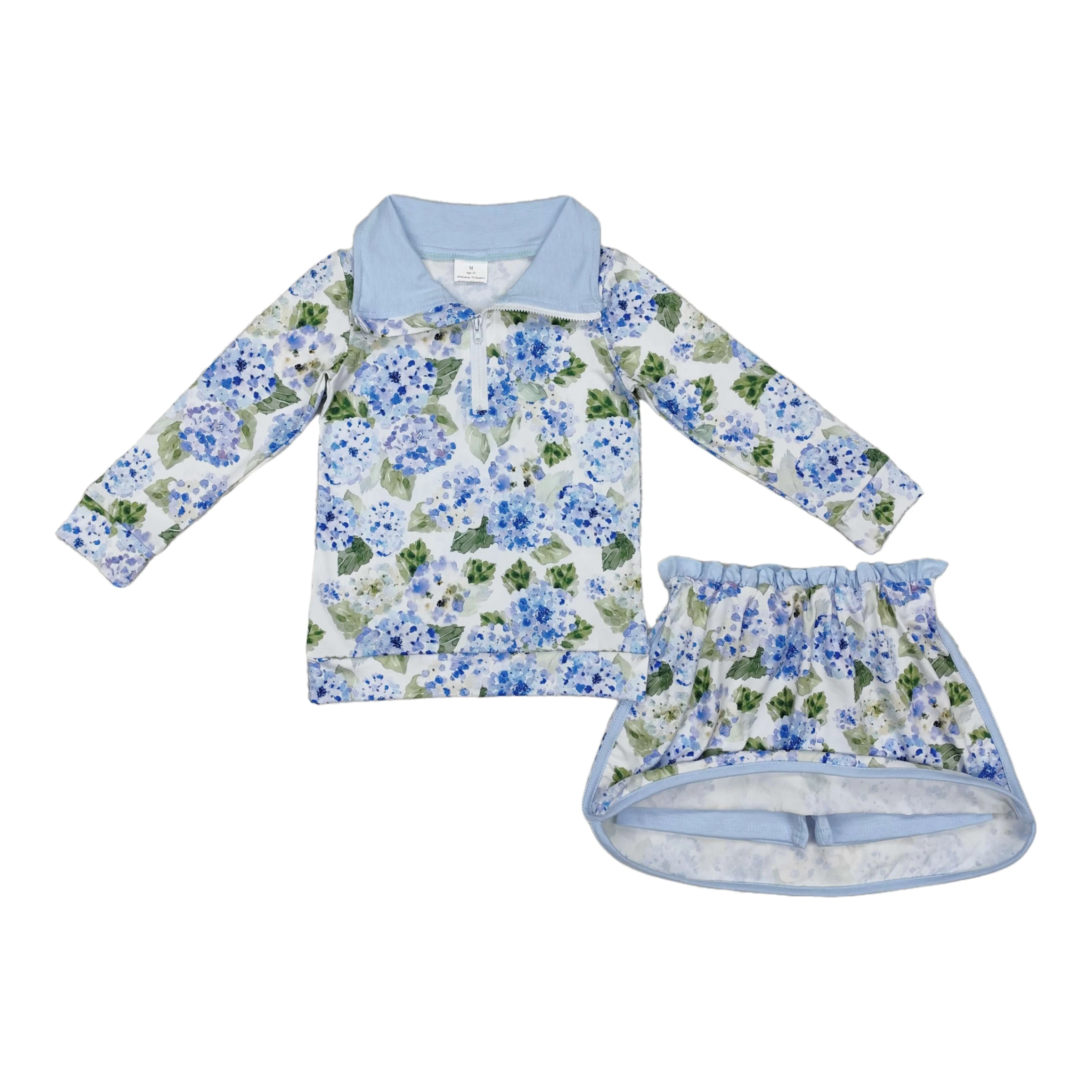 Wholesale Infant Long Sleeves Clothing Blue Flower Shirt Baby Girl Floral Outfit Toddler Skirt Skorts Shorts Children Kids Set
Wholesale Infant Long Sleeves Clothing Blue Flower Shirt Baby Girl Floral Outfit Toddler Skirt Skorts Shorts Children Kids Set