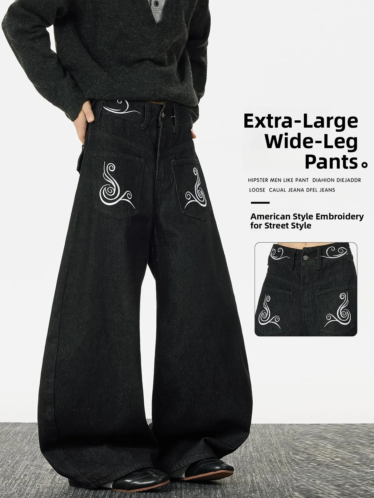 Мужские джинсы в стиле ретро с вышивкой, осенние, модные, свободные, широкие, прямого кроя, с дизайном «нож», повседневные
Мужские джинсы в стиле ретро с вышивкой, осенние, модные, свободные, широкие, прямого кроя, с дизайном «нож», повседневные