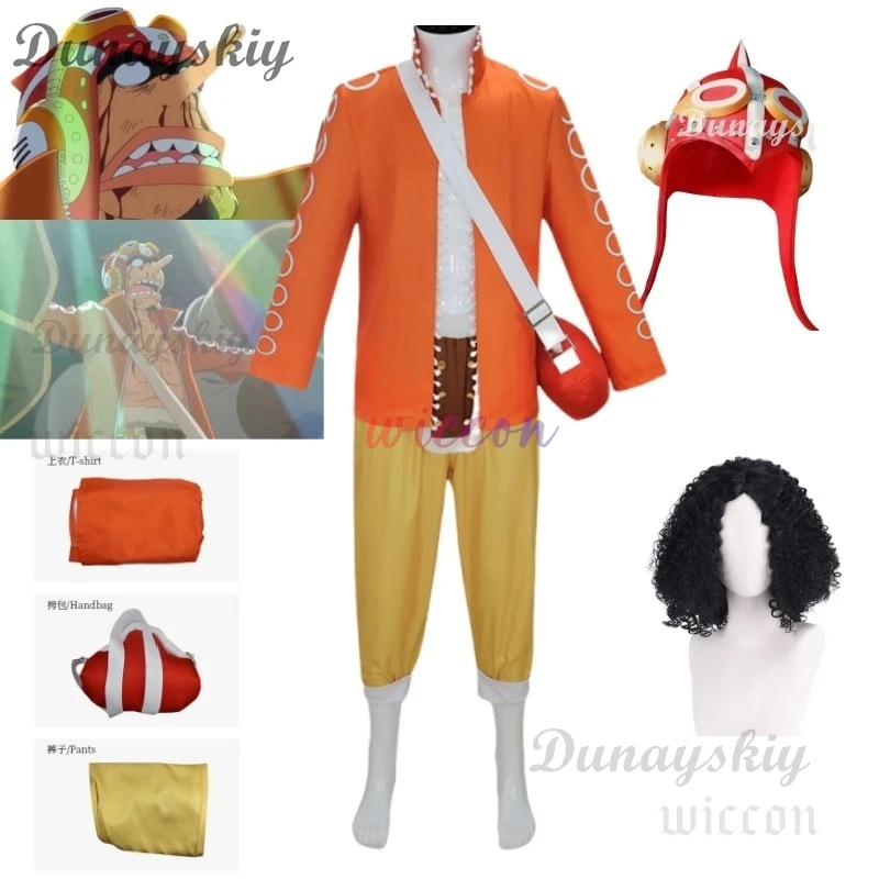 Usopp Cosplay Costume Anime Orange Suit With Bag Orange Helmet New Style Exploded Wig Halloween Christmas Party Play Outfit
Usopp Cosplay Costume Anime Orange Suit With Bag Orange Helmet New Style Exploded Wig Halloween Christmas Party Play Outfit