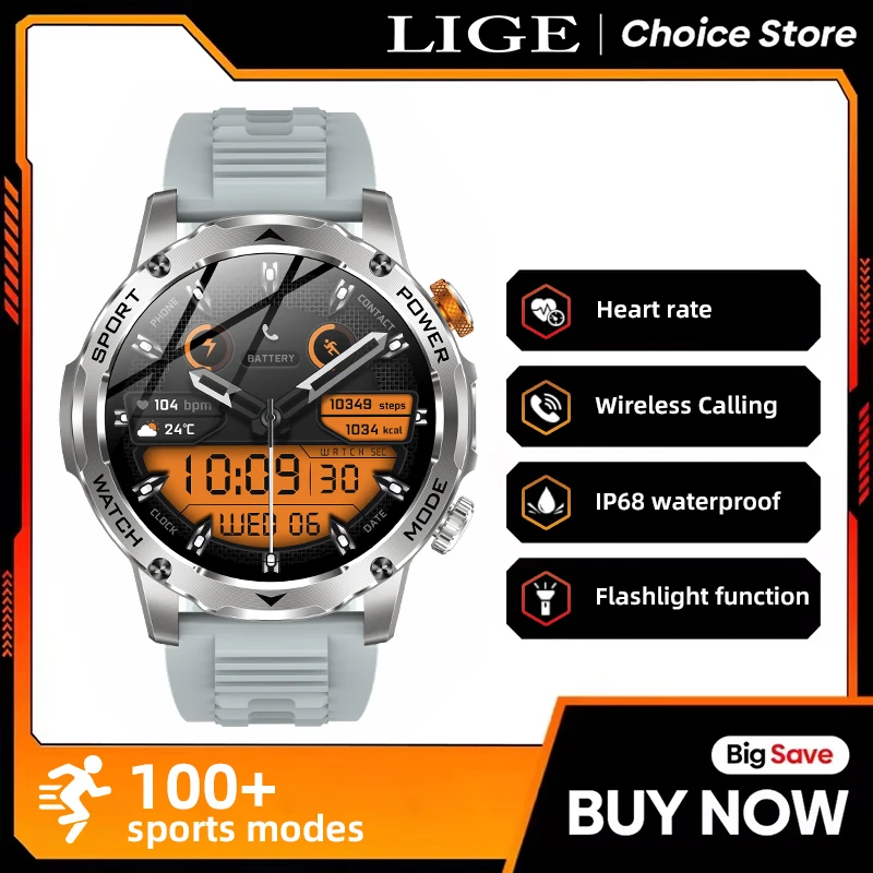 LIGE 2026 Outdoor Smart Watch Sports Fitness 1000mAh Large Capacity Battery Flashlight Bluetooth Call Waterproof Men Smartwatch
LIGE 2026 Outdoor Smart Watch Sports Fitness 1000mAh Large Capacity Battery Flashlight Bluetooth Call Waterproof Men Smartwatch