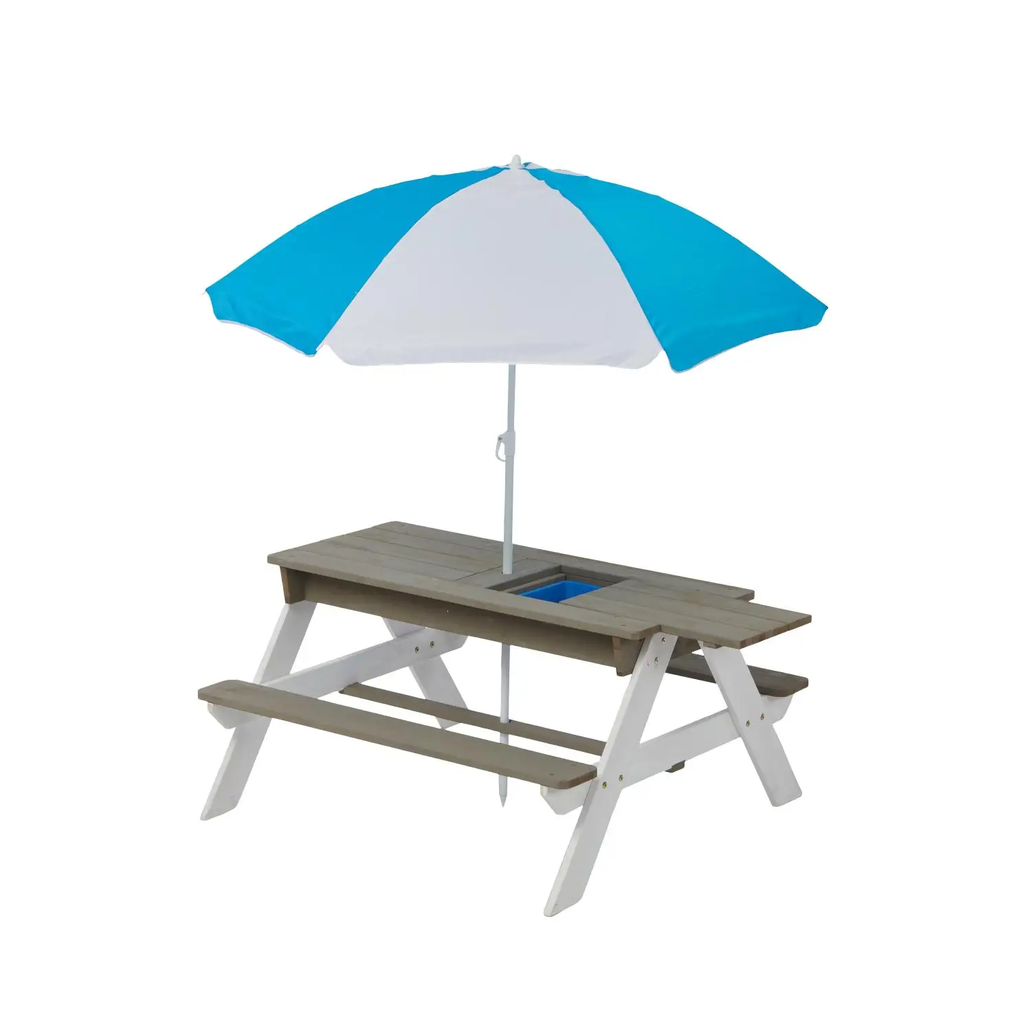 Kids Wooden Picnic Table with Umbrella, Outdoor Sand and Water Activity Table for Backyard Patio Play
Kids Wooden Picnic Table with Umbrella, Outdoor Sand and Water Activity Table for Backyard Patio Play