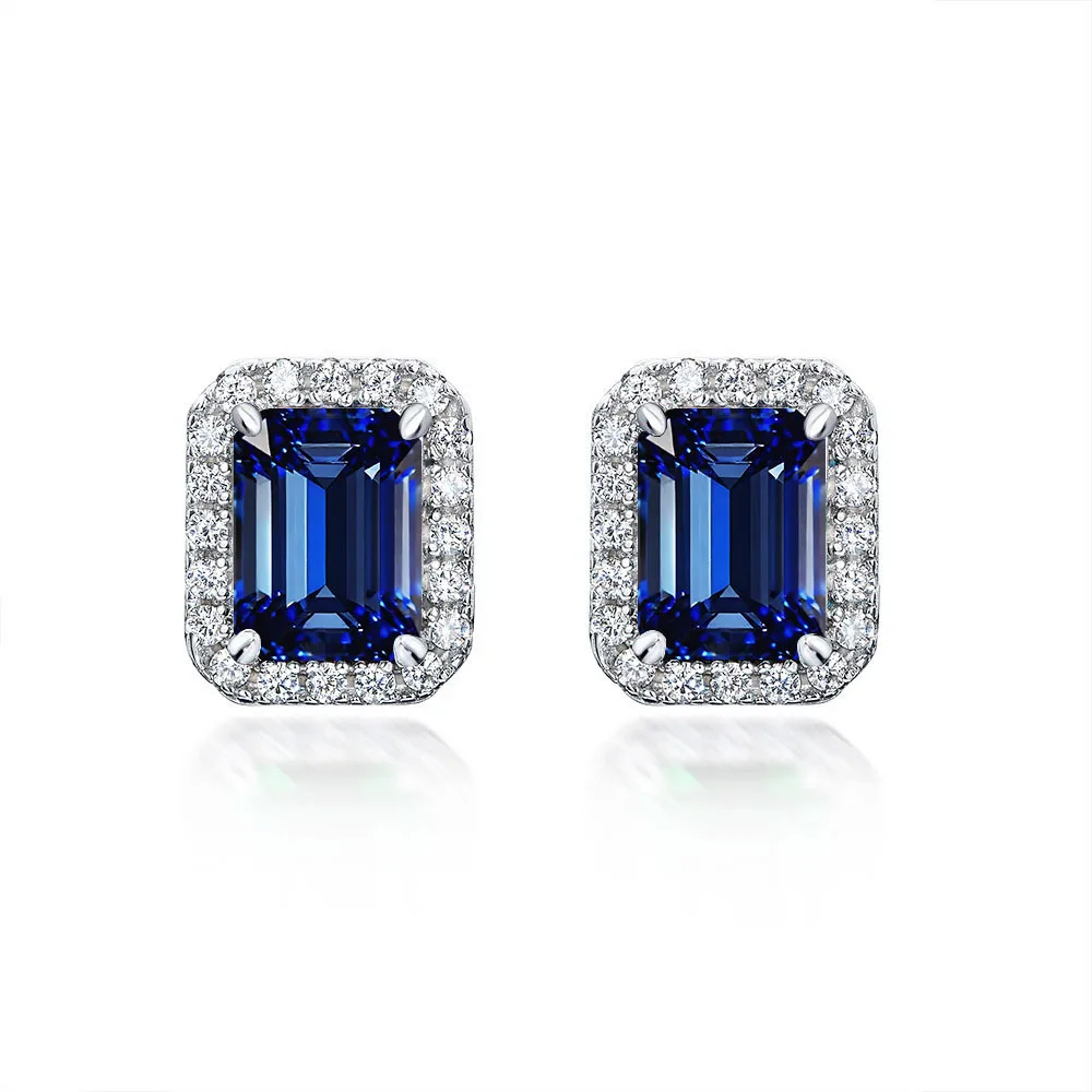 New micro-inlaid sapphire stud earrings for women's S925 sterling silver high carbon diamond sugar cube stud earrings
New micro-inlaid sapphire stud earrings for women's S925 sterling silver high carbon diamond sugar cube stud earrings