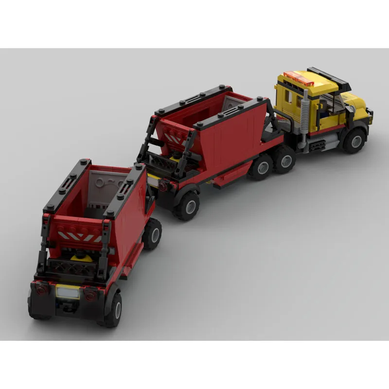 MOC-175629 New Mining Truck and Double-Bottom Dump Trailer Building Block Set, 487 Parts, Boys' Children's Birthday Toy Gift
MOC-175629 New Mining Truck and Double-Bottom Dump Trailer Building Block Set, 487 Parts, Boys' Children's Birthday Toy Gift