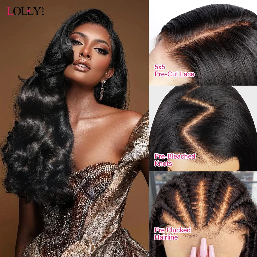 5X5 Glueless Wig Bleached Knots Pre Plucked Upgraded Lace Front Wigs Pre Cut Body Wave Natural Color 100% Human Hair For Women
5X5 Glueless Wig Bleached Knots Pre Plucked Upgraded Lace Front Wigs Pre Cut Body Wave Natural Color 100% Human Hair For Women