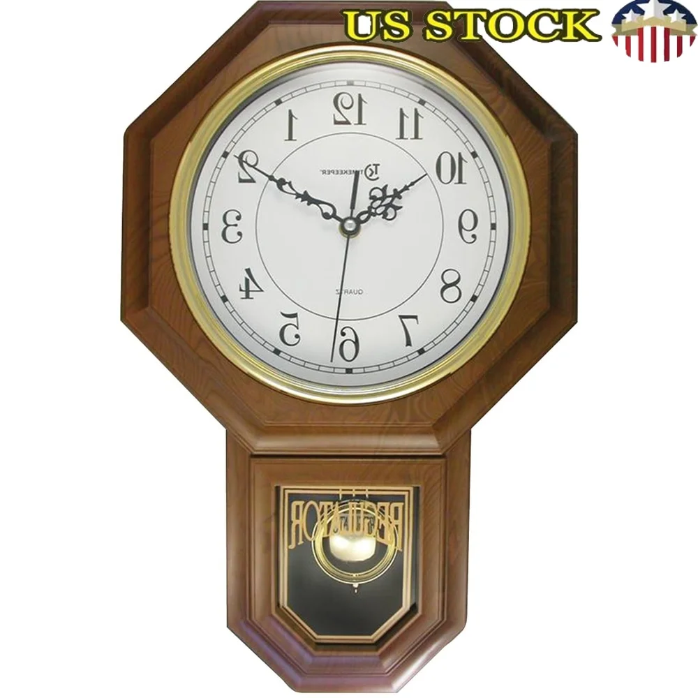 Essex 18.75 Inch Faux Wood Pendulum Wall Clock Westminster Chime Hourly Battery Powered Decorative Clock
Essex 18.75 Inch Faux Wood Pendulum Wall Clock Westminster Chime Hourly Battery Powered Decorative Clock