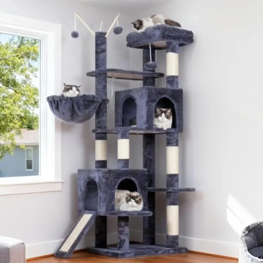 Cat Tree Tower Sturdy Scratching Posts with Platform Large Condos Hammock Removable Toys Scratch Board Multi-Level Furniture fo
Cat Tree Tower Sturdy Scratching Posts with Platform Large Condos Hammock Removable Toys Scratch Board Multi-Level Furniture fo