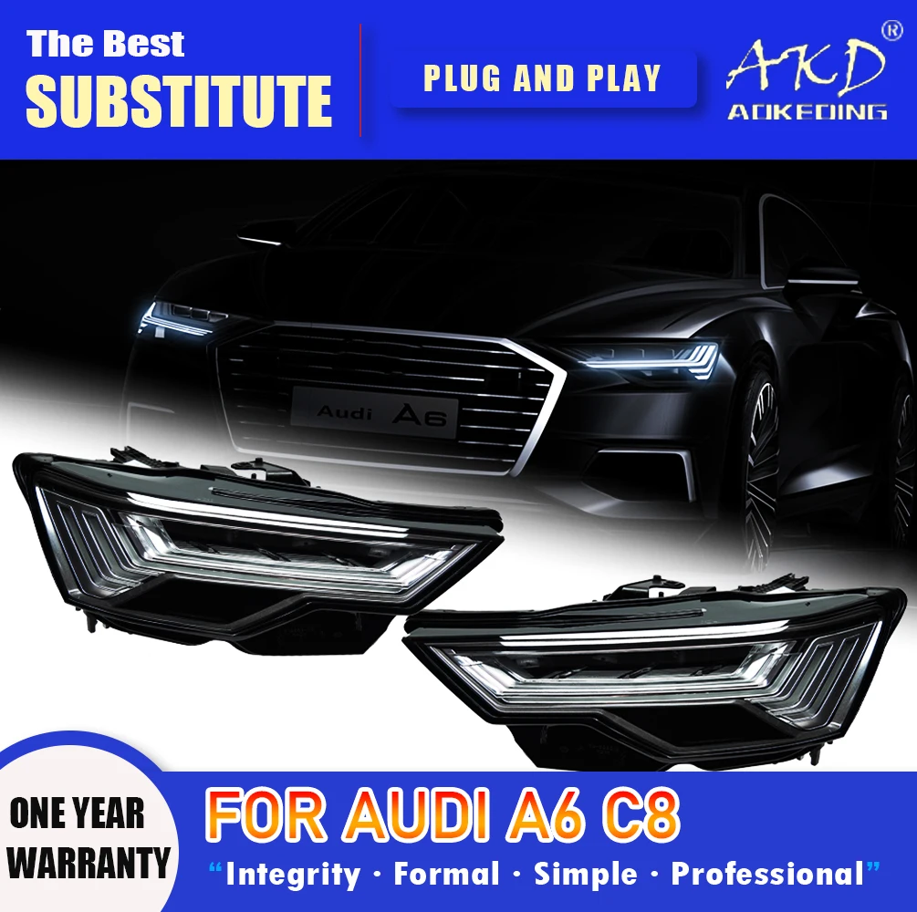AKD Head Lamp for Audi A6 C8 LED Headlight 2019-2023 Headlights A6 C8 DRL Turn Signal High Beam Angel Eye Projector Lens
AKD Head Lamp for Audi A6 C8 LED Headlight 2019-2023 Headlights A6 C8 DRL Turn Signal High Beam Angel Eye Projector Lens