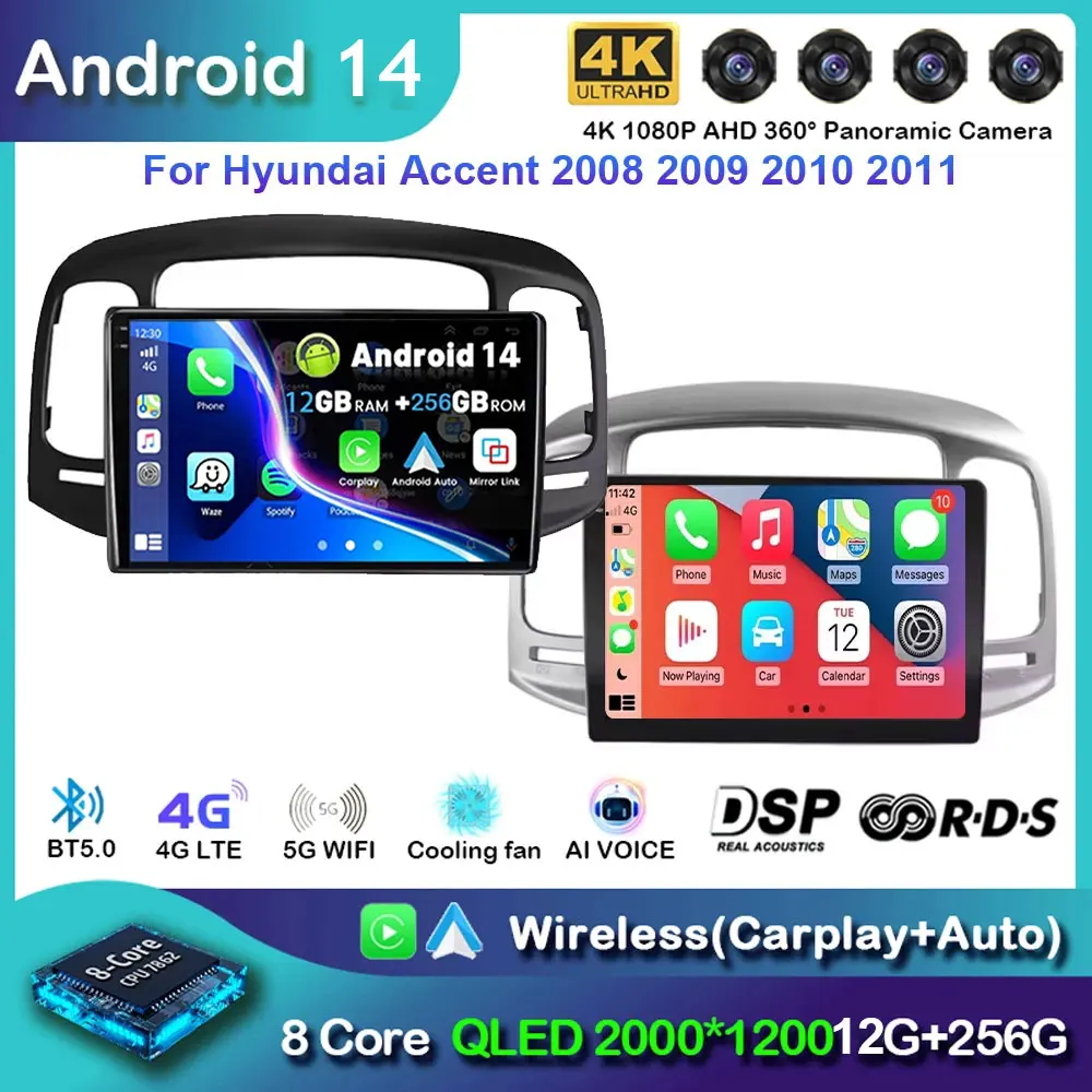 Android 14 Car Radio Auto Carplay For Hyundai Accent 2008 - 2011Multimedia Qled Screen Stereo Autoradio GPS Navigation Wifi 4G
Android 14 Car Radio Auto Carplay For Hyundai Accent 2008 - 2011Multimedia Qled Screen Stereo Autoradio GPS Navigation Wifi 4G