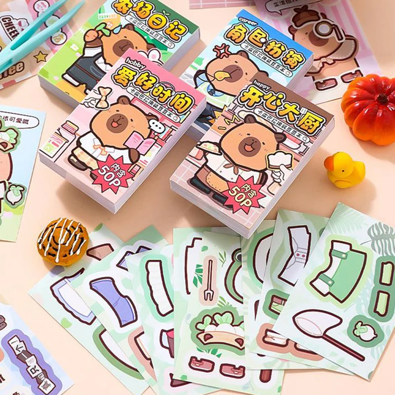 50Pcs Multifunctional Handbook Stickers Kawaii Capybara Dressing Stickers Cartoon Multi-purpose DIY Decoration Stickers
50Pcs Multifunctional Handbook Stickers Kawaii Capybara Dressing Stickers Cartoon Multi-purpose DIY Decoration Stickers