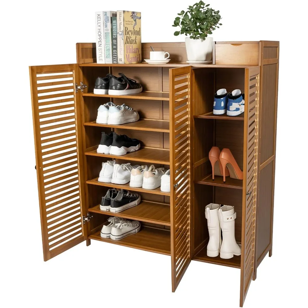 7th Floor Bamboo Shoe Cabinet with Doors, 30 Pairs of Shoe Racks, Brown Shoe Cabinet, Entrance Hall
7th Floor Bamboo Shoe Cabinet with Doors, 30 Pairs of Shoe Racks, Brown Shoe Cabinet, Entrance Hall