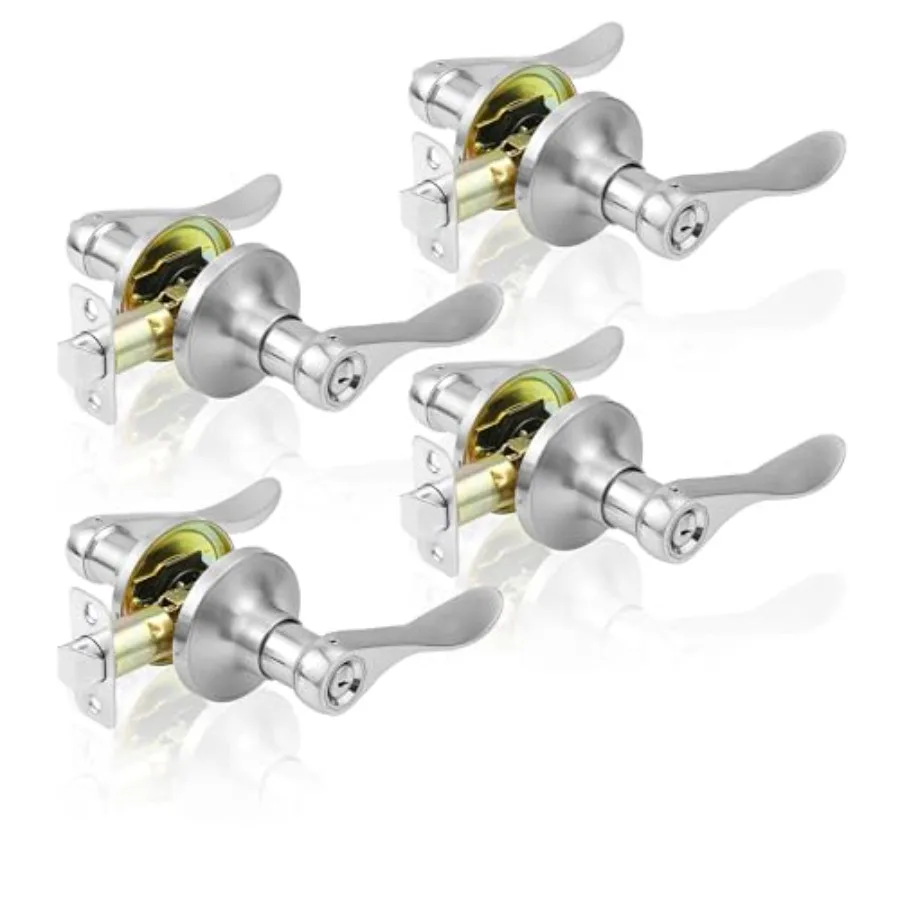 Privacy Door Lever Heavy Duty, Brushed Left/Right Door Handles Reversible Wave Style Keyless Handing Lever, Bathroom and Rooms
Privacy Door Lever Heavy Duty, Brushed Left/Right Door Handles Reversible Wave Style Keyless Handing Lever, Bathroom and Rooms