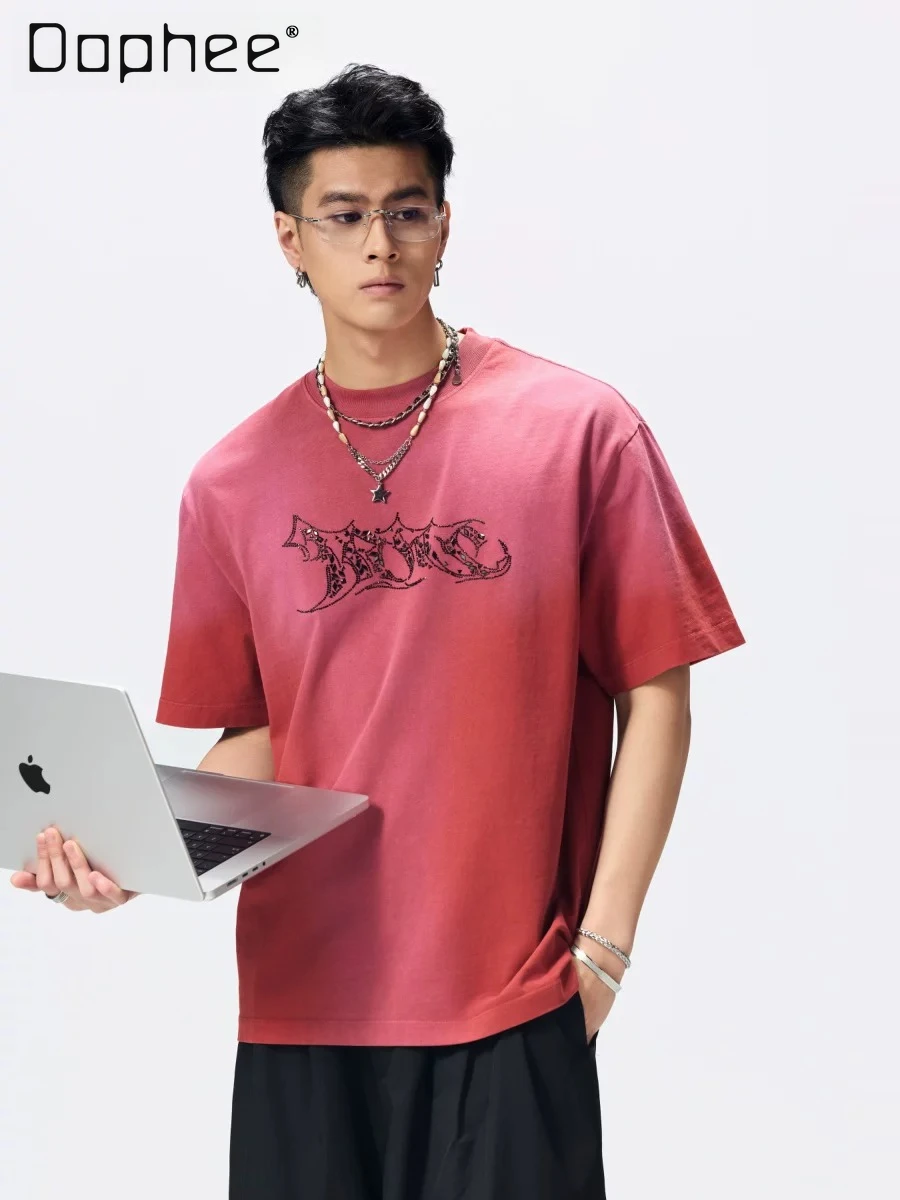 2026 Summer New Men's Gothic Black Letter Rhinestone Print Casual Streetwear Pink Short Sleeve Round Neck T-shirt
2026 Summer New Men's Gothic Black Letter Rhinestone Print Casual Streetwear Pink Short Sleeve Round Neck T-shirt