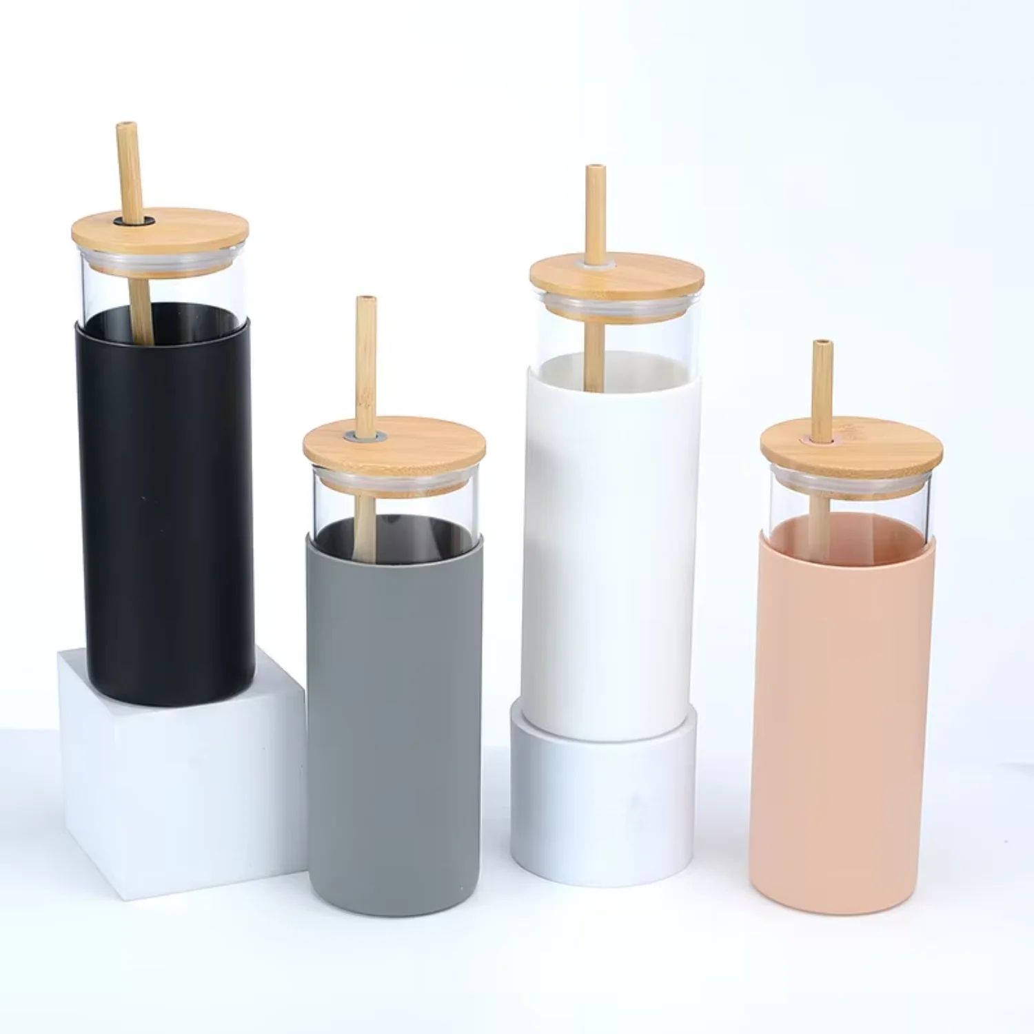 Wholesale 16oz 500ml Glass Borosilicate Glass Tumbler With Silicone Protective Sleeve BPA Free Bamboo Lid
Wholesale 16oz 500ml Glass Borosilicate Glass Tumbler With Silicone Protective Sleeve BPA Free Bamboo Lid