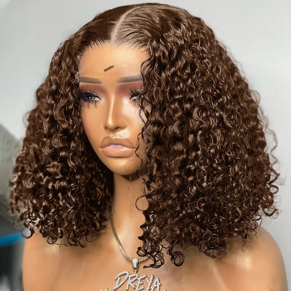 Brown Curly Deep Wave Wigs 13x4 Short Cut Bob Lace Front Human Hair Wig #4 Colored Remy 250% Density Lace Frontal Wig 12 14 Inch
Brown Curly Deep Wave Wigs 13x4 Short Cut Bob Lace Front Human Hair Wig #4 Colored Remy 250% Density Lace Frontal Wig 12 14 Inch
