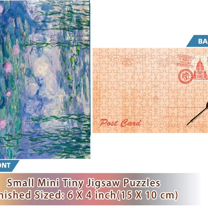 Monet Water Lily 150PCS Mini Test Tube Jigsaw Puzzles for Adults Decompression Toy Fridget Puzzle Game
Monet Water Lily 150PCS Mini Test Tube Jigsaw Puzzles for Adults Decompression Toy Fridget Puzzle Game
