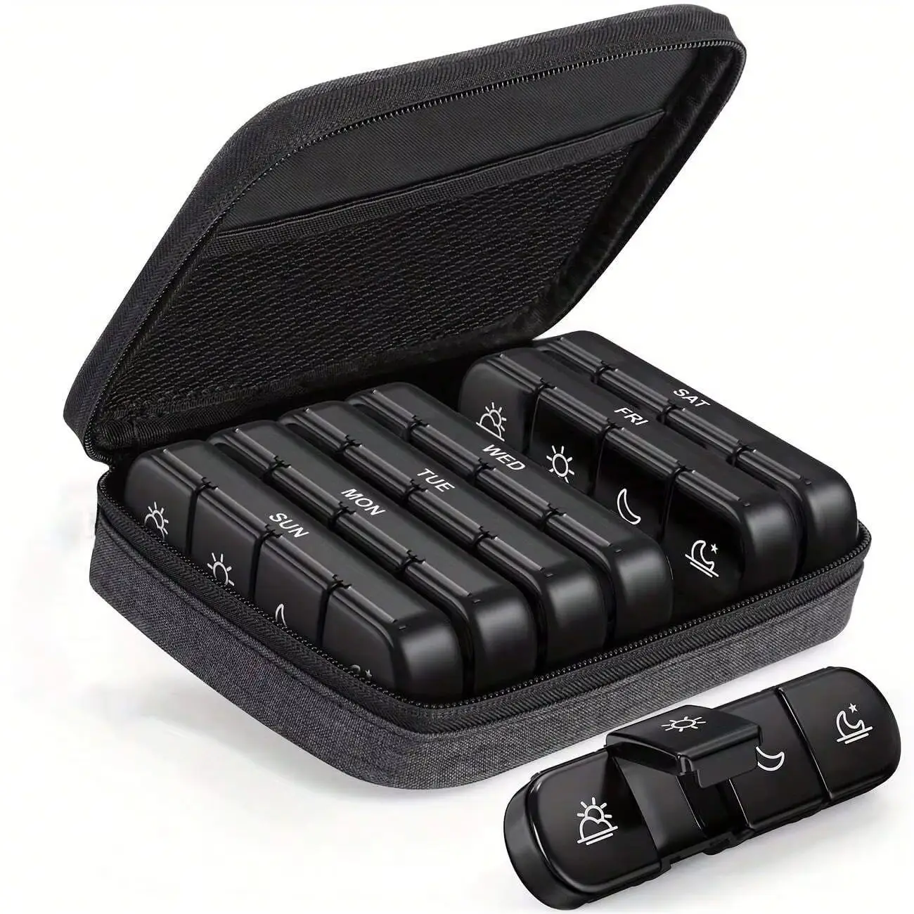 7 Day Weekly Pill Organizer 28 Grids 4 Times Daily Portable Stylish Business Bag Pill Box for Men Women Medicine Vitamin Storage
7 Day Weekly Pill Organizer 28 Grids 4 Times Daily Portable Stylish Business Bag Pill Box for Men Women Medicine Vitamin Storage