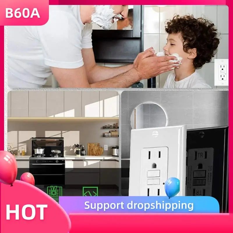 B60A 2X GFCI Outlet 15 Amp, Self-Test GFI Electrical Outlet, Tamper Resistant GFCI Receptacle With Wall Plate White
B60A 2X GFCI Outlet 15 Amp, Self-Test GFI Electrical Outlet, Tamper Resistant GFCI Receptacle With Wall Plate White