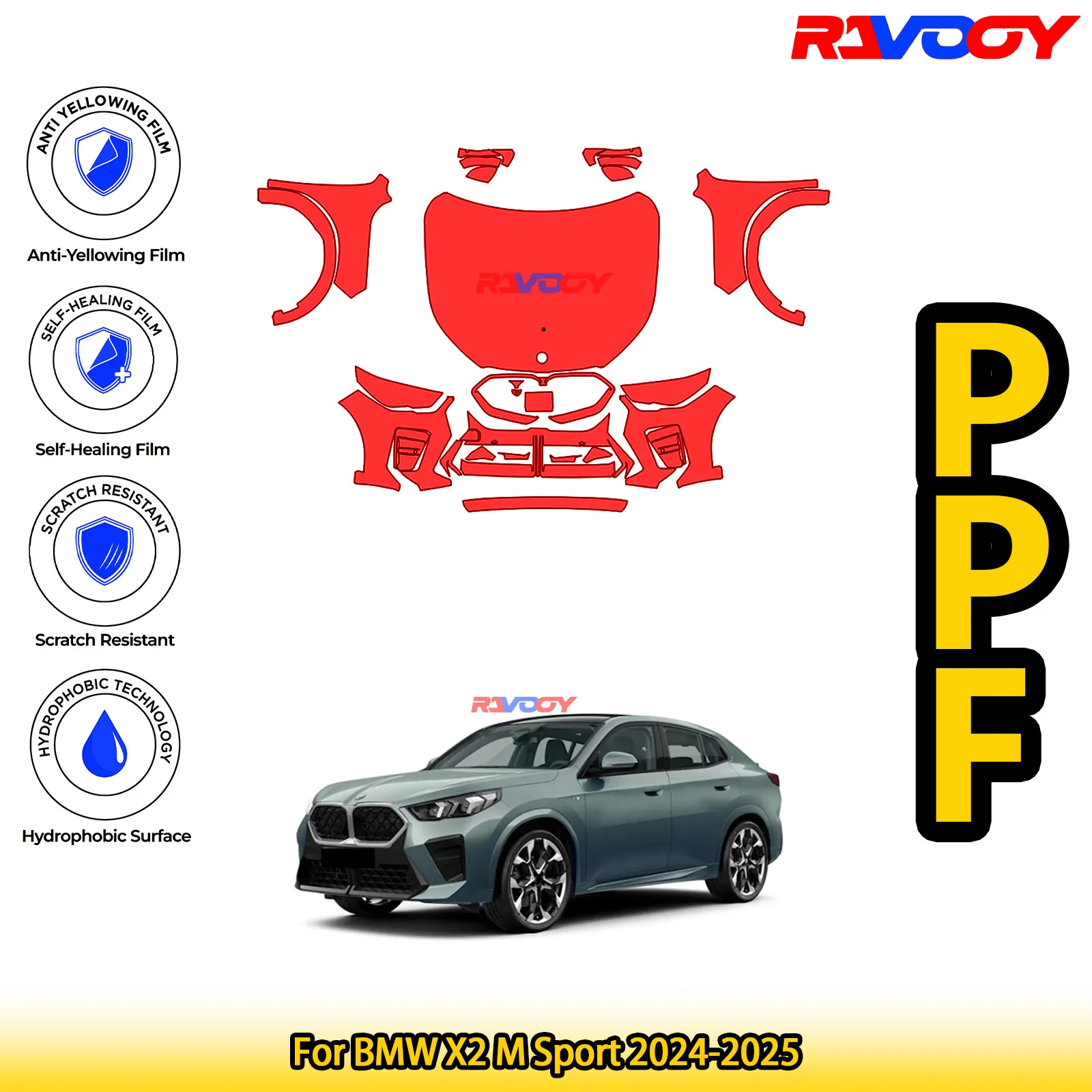 For BMW X2 M Sport 2024-2025 Glossy Matte Black Precut front PPF Kit Paint Protection Film
For BMW X2 M Sport 2024-2025 Glossy Matte Black Precut front PPF Kit Paint Protection Film