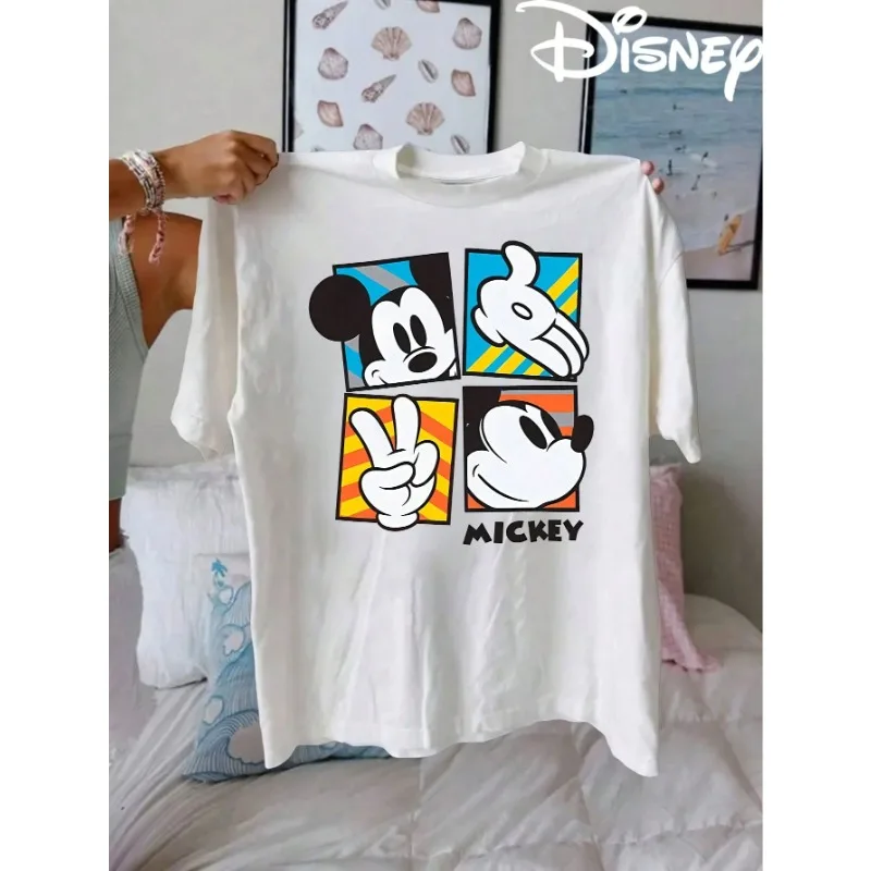 Disney Spring Summer Women's Casual Printed White Graphic T-Shirt Classic Mickey Style T-Shirt Mickey Mouse T-Shirt
Disney Spring Summer Women's Casual Printed White Graphic T-Shirt Classic Mickey Style T-Shirt Mickey Mouse T-Shirt