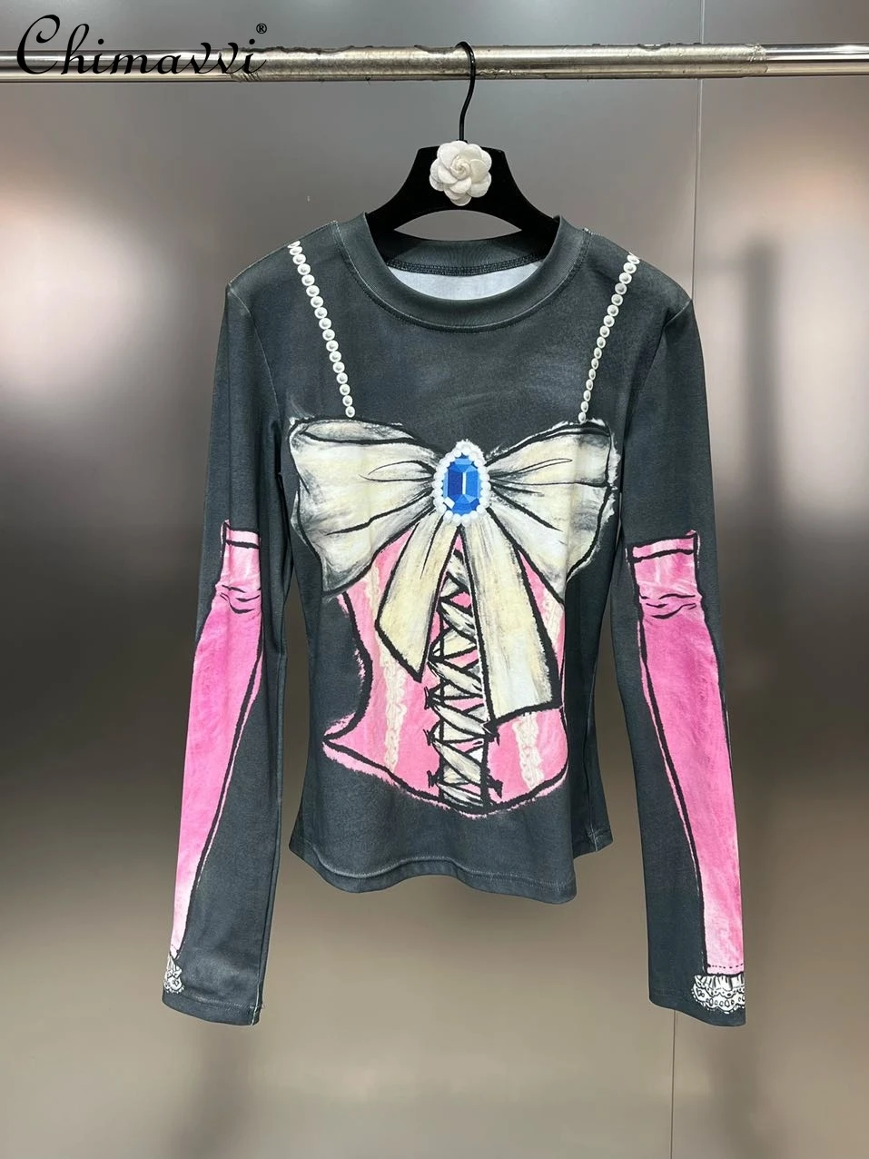 2024 Spring Clothes Fashion Round Neck Long Sleeve Color Bow T-shirt Ladies Slim-fit Temperament Women's Tees Tops All-match
2024 Spring Clothes Fashion Round Neck Long Sleeve Color Bow T-shirt Ladies Slim-fit Temperament Women's Tees Tops All-match