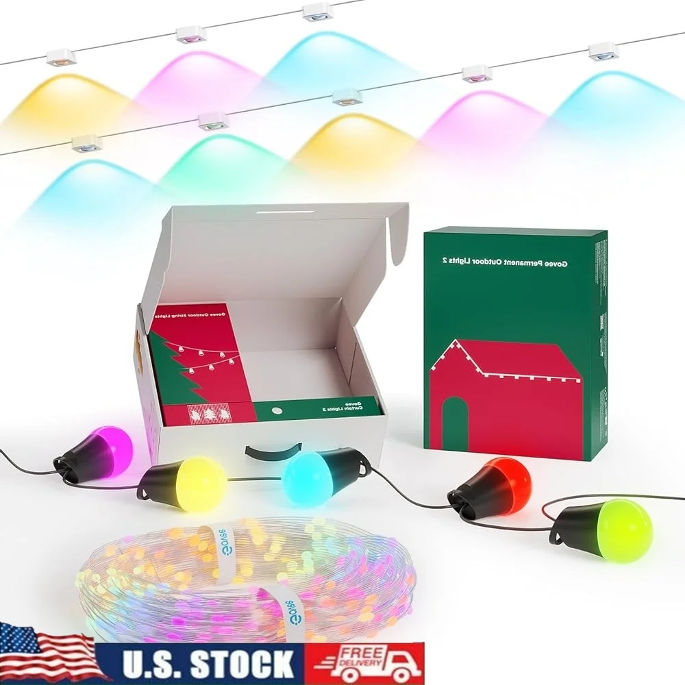 Permanent Outdoor Lights Set 100ft LED String Curtain Lights Compatible with Alexa Google Assistant Holiday Party Light Show
Permanent Outdoor Lights Set 100ft LED String Curtain Lights Compatible with Alexa Google Assistant Holiday Party Light Show
