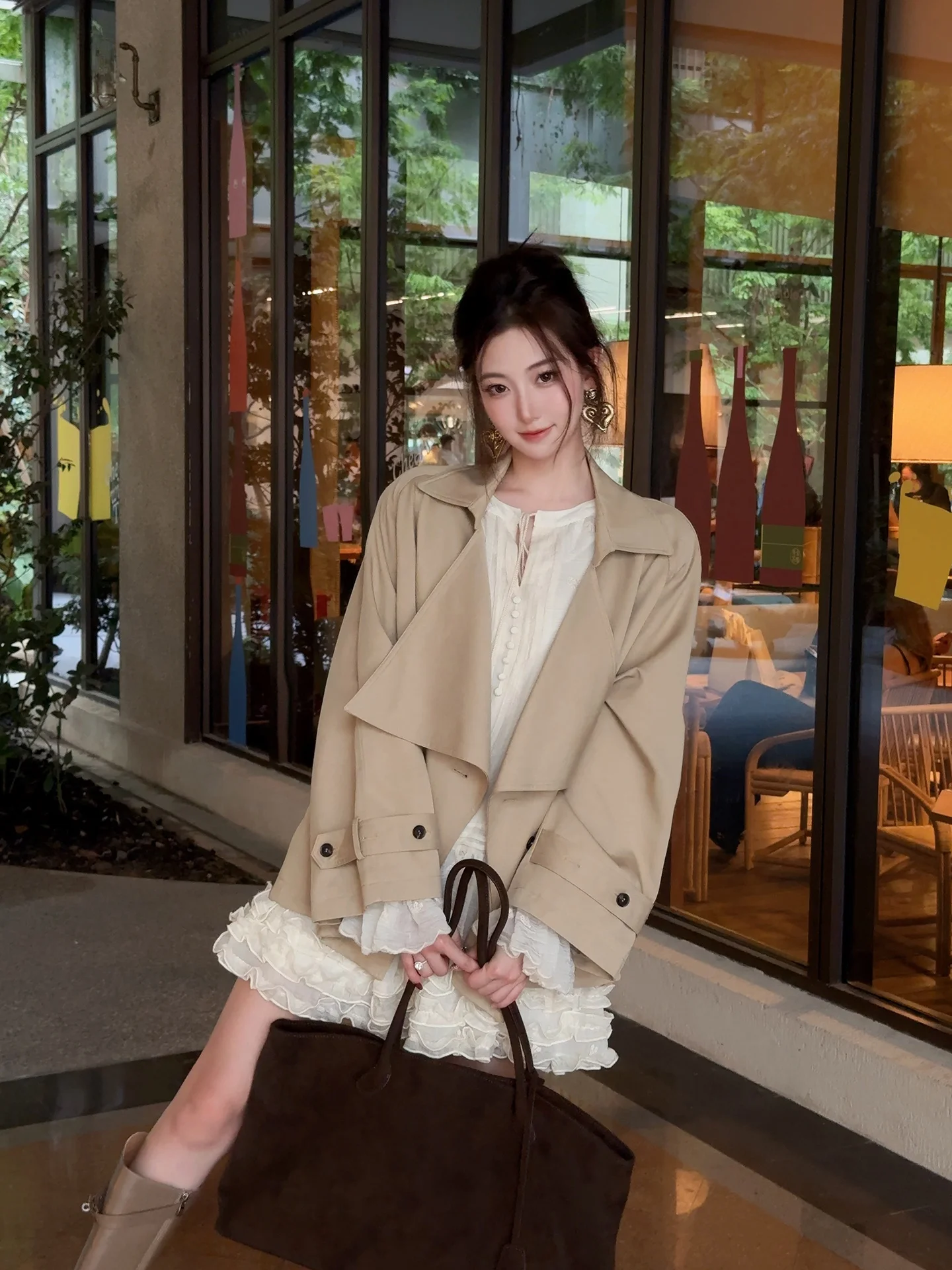 XiaoLi Film S Cotton Color Blo Collar Women's Autumn Coat Adjustable Button Loose Fit ort Length Single Button
XiaoLi Film S Cotton Color Blo Collar Women's Autumn Coat Adjustable Button Loose Fit ort Length Single Button