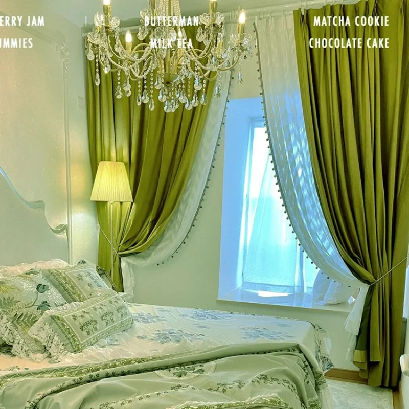 Olive Dark Green Velvet Multi Color Custom Blackout Curtains for Bedroom Living Room Light Luxury Lace Retro French Curtain
Olive Dark Green Velvet Multi Color Custom Blackout Curtains for Bedroom Living Room Light Luxury Lace Retro French Curtain