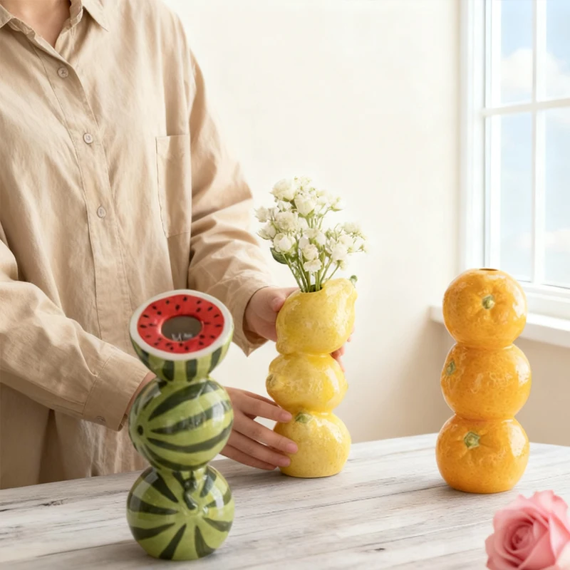 Cute Fruit Ceramic Vase Orange Lemon Watermelon Fresh Flower Tabletop Centerpiece Home Living Room Office Decoration Desktop
Cute Fruit Ceramic Vase Orange Lemon Watermelon Fresh Flower Tabletop Centerpiece Home Living Room Office Decoration Desktop