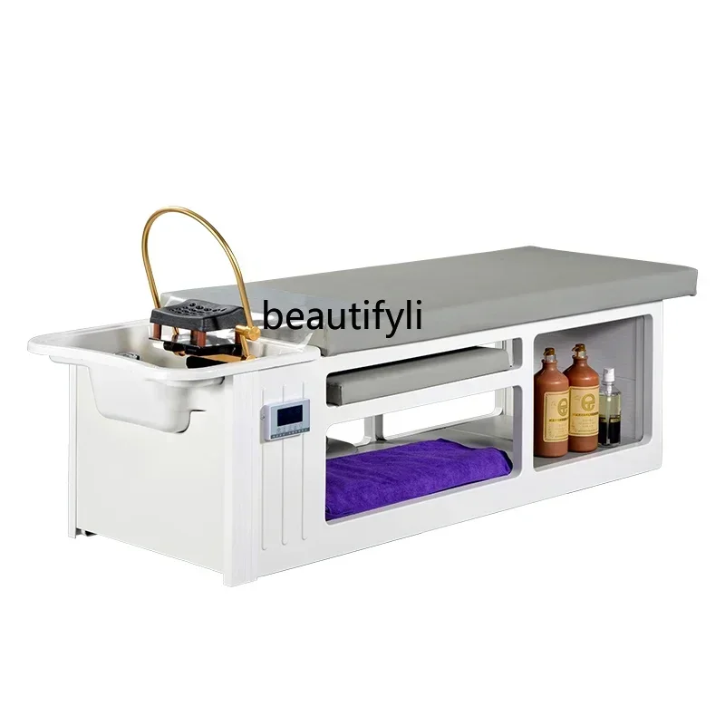 Thai Barber Shop Shampoo Chair Head Treatment Bed Constant Temperature Water Circulation Fumigation Beauty Salon Integrated Bed
Thai Barber Shop Shampoo Chair Head Treatment Bed Constant Temperature Water Circulation Fumigation Beauty Salon Integrated Bed
