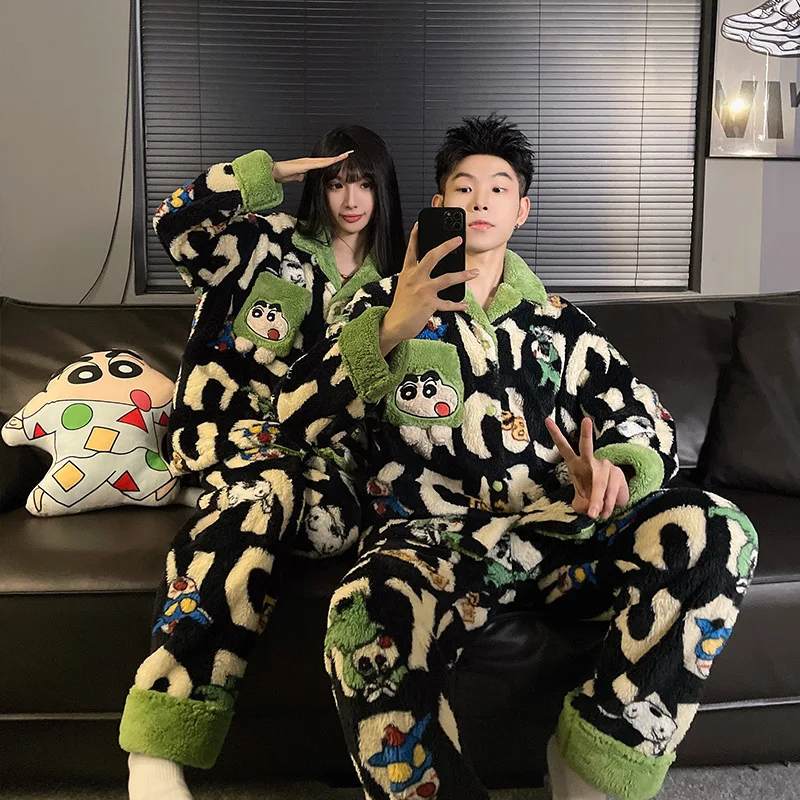 Coral Velvet Cartoon Crayon Shin Chan Couple'S Pajama Women'S Autumn And Winter Thickened Flannel Warm Men'S Home Clothes
Coral Velvet Cartoon Crayon Shin Chan Couple'S Pajama Women'S Autumn And Winter Thickened Flannel Warm Men'S Home Clothes
