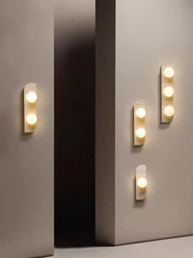 Retro Three Heads Natural Stone Art Wall Lamp Yellow Travertine LED Sconce White Glass Lampshade Atmosphere Corridor Lighting
Retro Three Heads Natural Stone Art Wall Lamp Yellow Travertine LED Sconce White Glass Lampshade Atmosphere Corridor Lighting