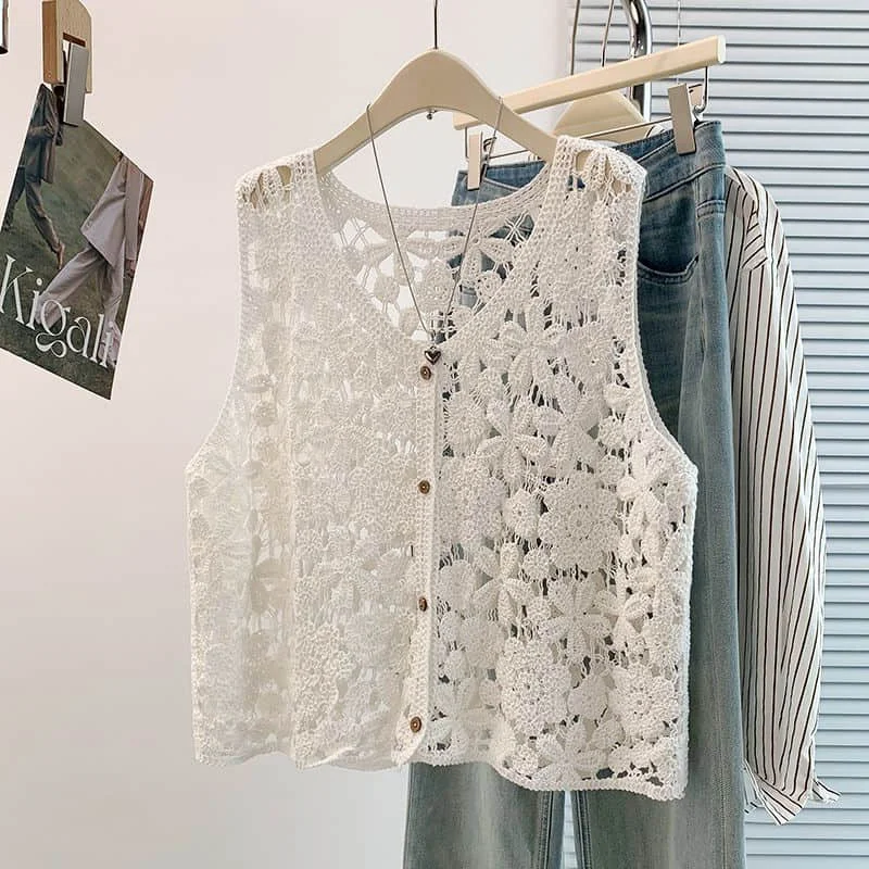 Women Tank Tops Solid Chic Gothic V-neck Sunscreen Crop Tops Casual Korean Style Crochet Smock Sleeveless 2026 Summer Clothing
Women Tank Tops Solid Chic Gothic V-neck Sunscreen Crop Tops Casual Korean Style Crochet Smock Sleeveless 2026 Summer Clothing