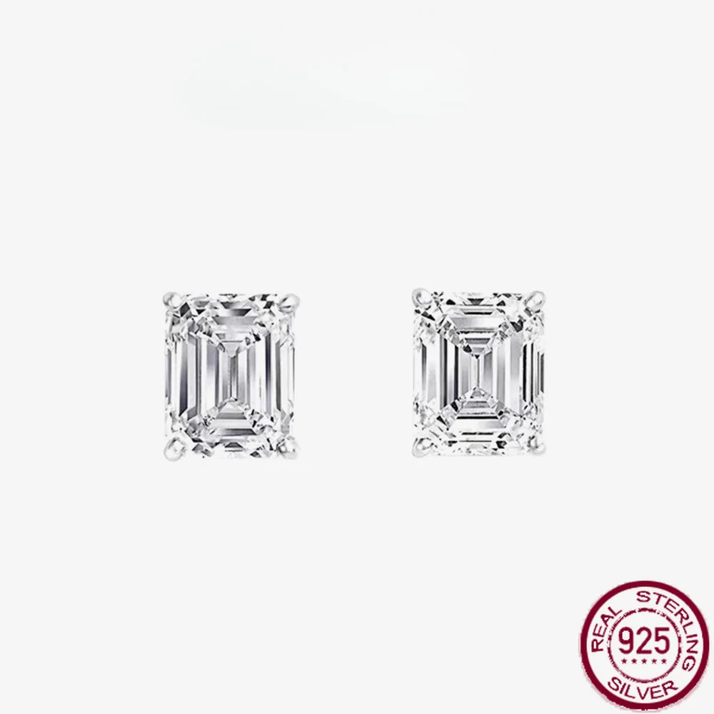 New S925 silver rectangular 5 * 7 four claw diamond fashionable earrings, simple and versatile earrings, engagement jewelry
New S925 silver rectangular 5 * 7 four claw diamond fashionable earrings, simple and versatile earrings, engagement jewelry