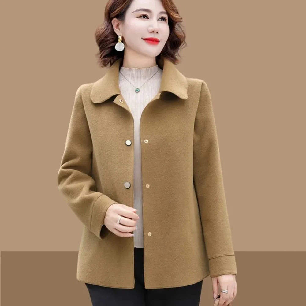 Autumn Winter New High Quality Mother's Double-Sided Cashmere Woolen Jacket Women's Short Coat Middle Aged Wool Outwear Female
Autumn Winter New High Quality Mother's Double-Sided Cashmere Woolen Jacket Women's Short Coat Middle Aged Wool Outwear Female