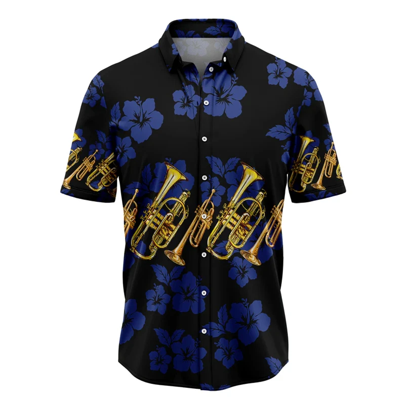 Fashion Trumpet Pattern Hawaiian Shirts Summer Casual Holiday Vacation 3D Printed Shirt Loose Streetwear Lapel Button Blouses
Fashion Trumpet Pattern Hawaiian Shirts Summer Casual Holiday Vacation 3D Printed Shirt Loose Streetwear Lapel Button Blouses