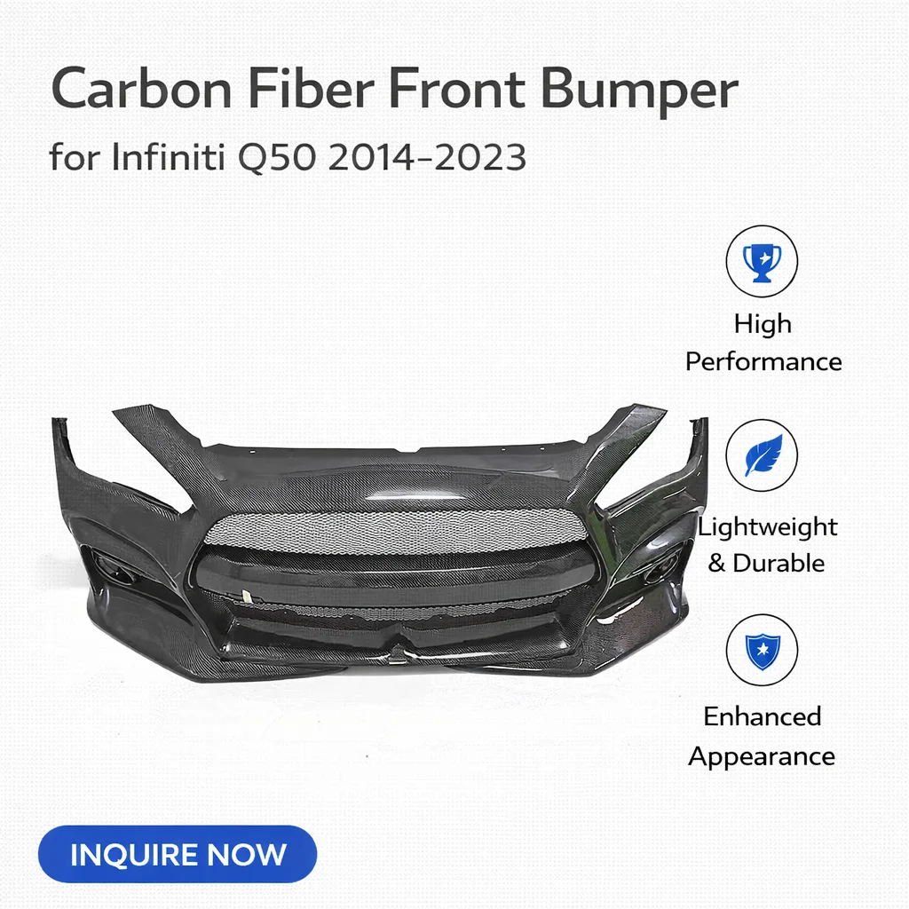Carbon Fiber Front Bumper Kit For Infiniti Q50 2014-2021 V2 Style Auto Body Parts Exterior Replacement
Carbon Fiber Front Bumper Kit For Infiniti Q50 2014-2021 V2 Style Auto Body Parts Exterior Replacement