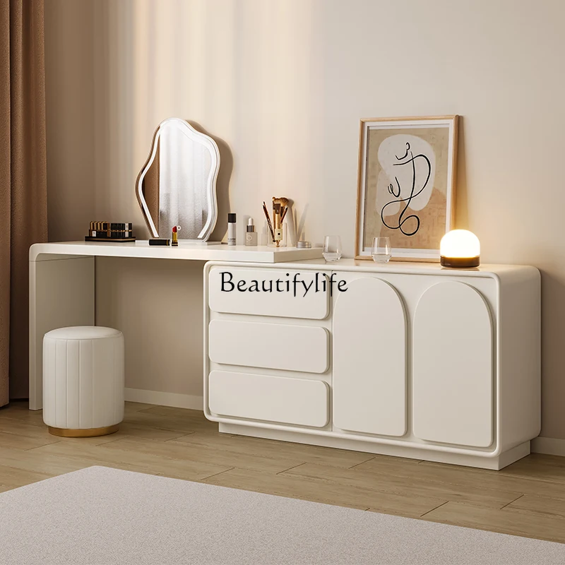 01French cream wind corner dresser integrated small apartment
01French cream wind corner dresser integrated small apartment