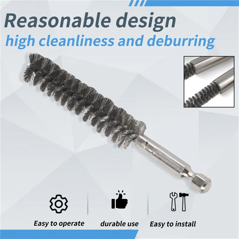 15X Stainless Steel Bore Brush Wire Brush For Power Drill Cleaning Wire Brush Stainless Steel Brush With Hex Shank-A73I
15X Stainless Steel Bore Brush Wire Brush For Power Drill Cleaning Wire Brush Stainless Steel Brush With Hex Shank-A73I