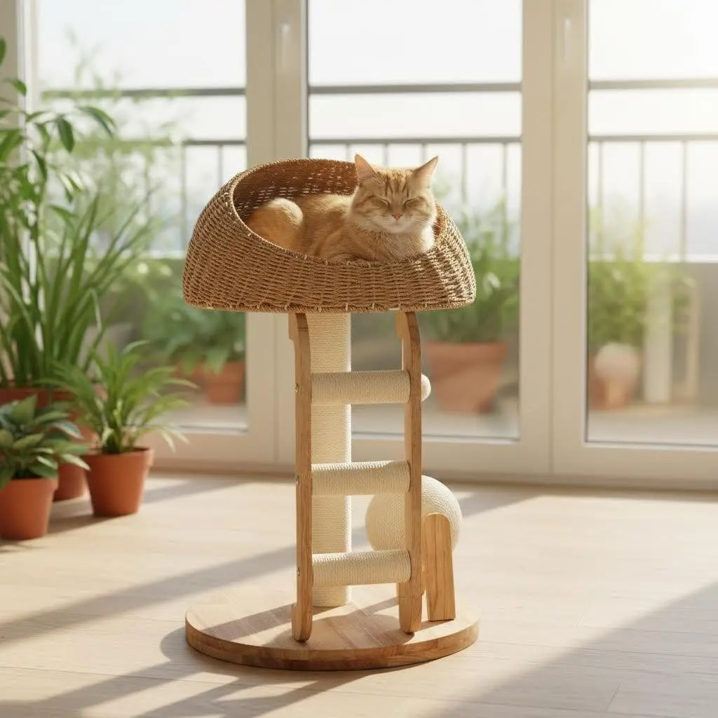 Cat climbing frame household solid wood small apartment does not occupy an area, new cat climbing frame cat tree cat
Cat climbing frame household solid wood small apartment does not occupy an area, new cat climbing frame cat tree cat