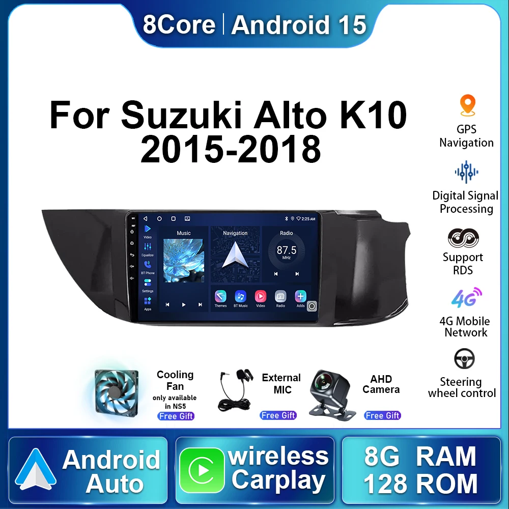 For Suzuki Alto K10 2015 2016 2017 2018 Android 15 Auto Wireless Carplay Car Radio Stereo GPS Navigation Multimedia Video Player
For Suzuki Alto K10 2015 2016 2017 2018 Android 15 Auto Wireless Carplay Car Radio Stereo GPS Navigation Multimedia Video Player