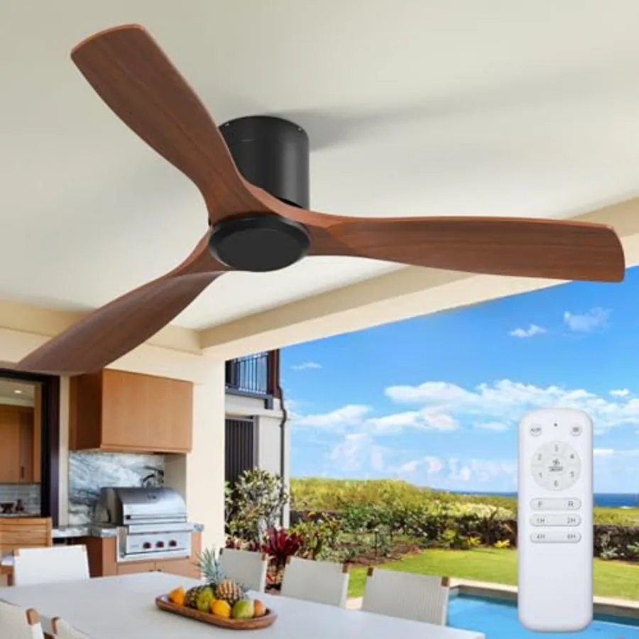52 inch Ceiling Fans No Lights, Low Profile Ceiling Fan with Remote Control, Flush Mount, Reversible, 3 Wood Blades, 6 Speeds,
52 inch Ceiling Fans No Lights, Low Profile Ceiling Fan with Remote Control, Flush Mount, Reversible, 3 Wood Blades, 6 Speeds,